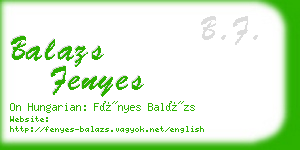 balazs fenyes business card